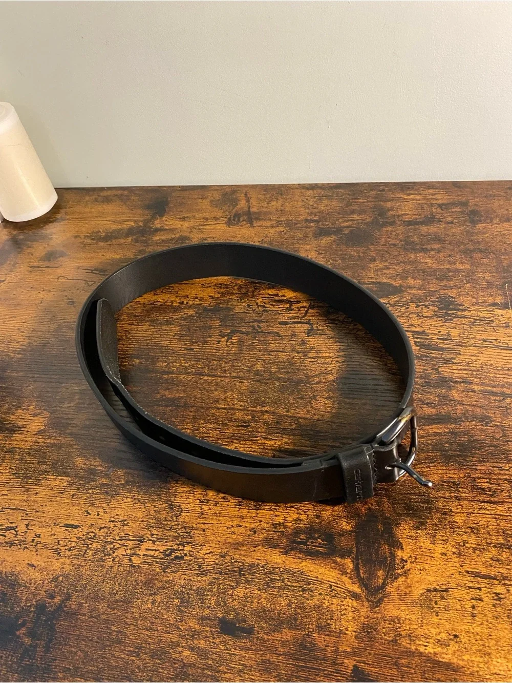 Carhartt Classic Black Leather Men's Belt - Sleek Everyday Style